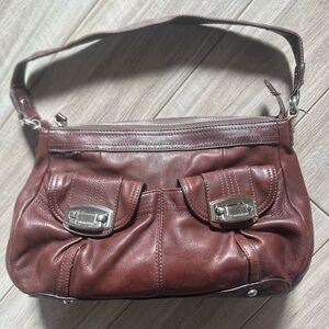 B. Makowsky Rich Brown Leather Shoulder Bag